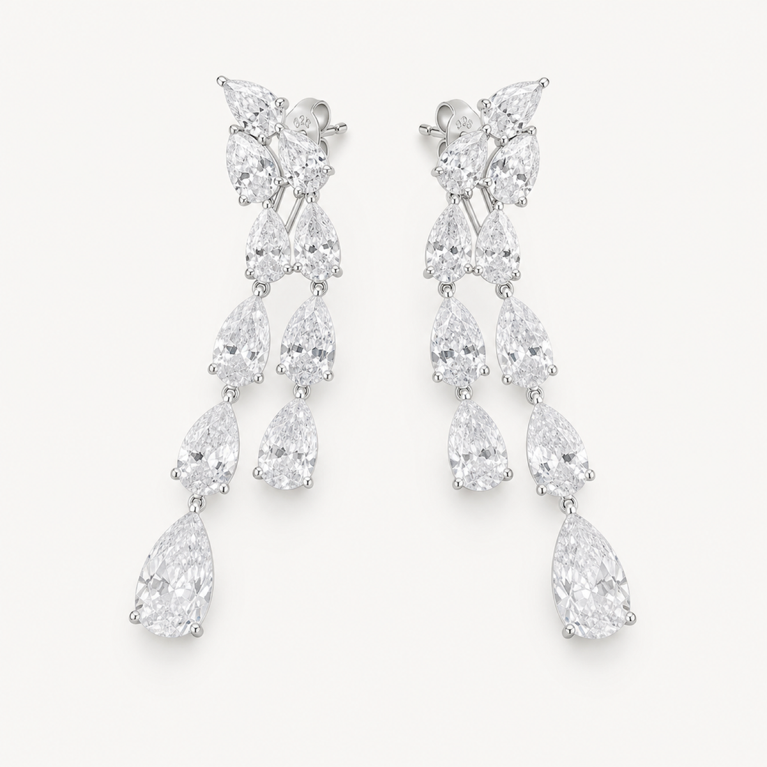Pear drop chandelier earrings for an elegant wedding guest outfit