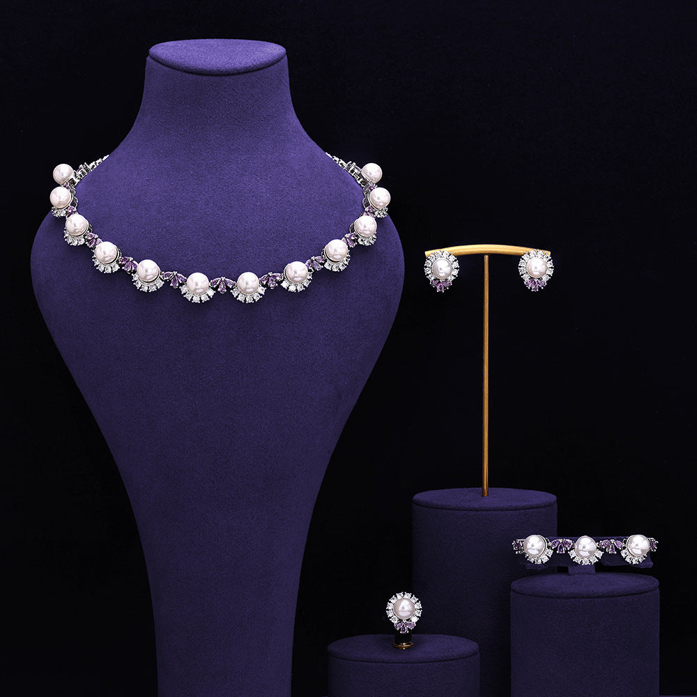 The Colette Pearl Flower Jewelry Set