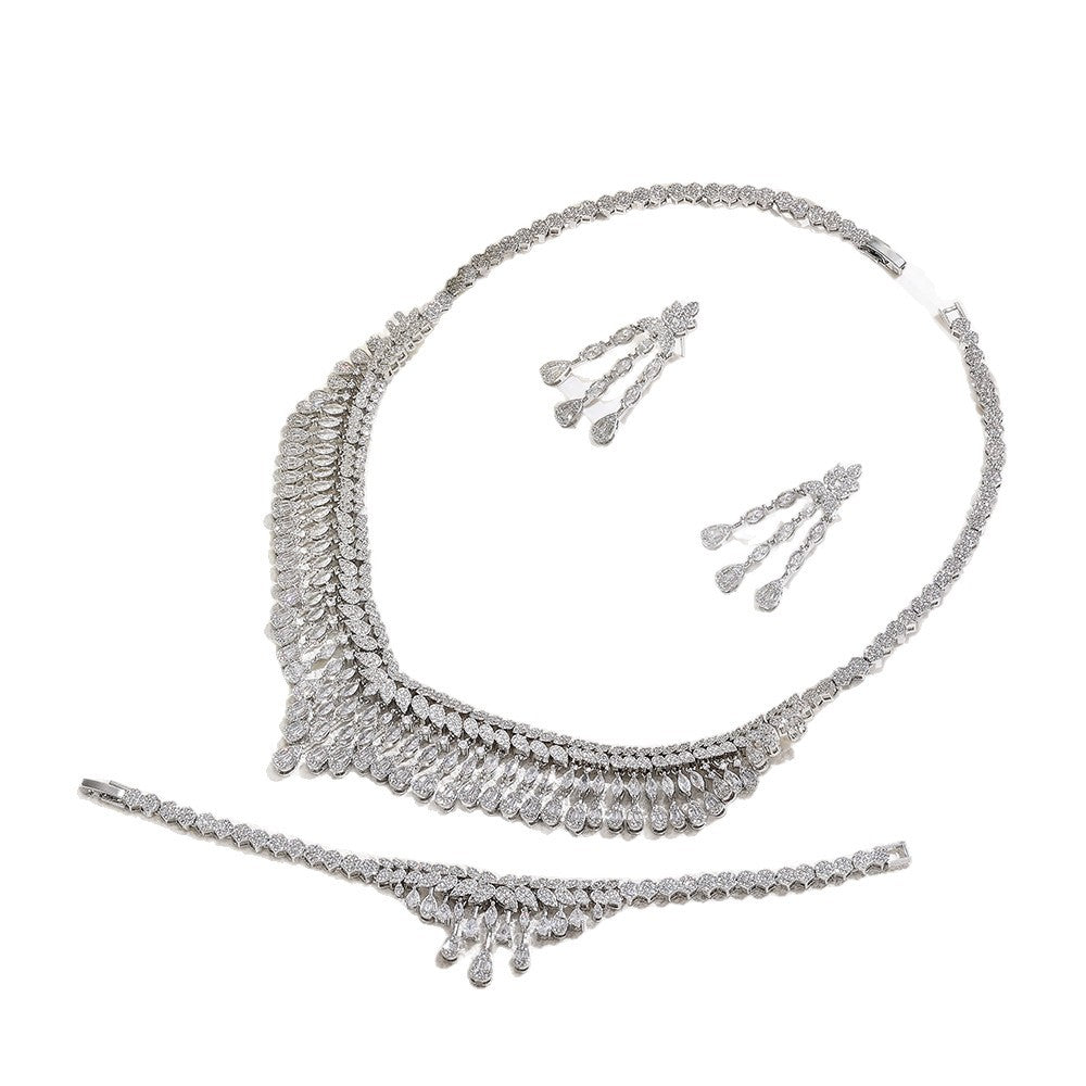 The Alexandra Double-Row Crystal Jewelry Set