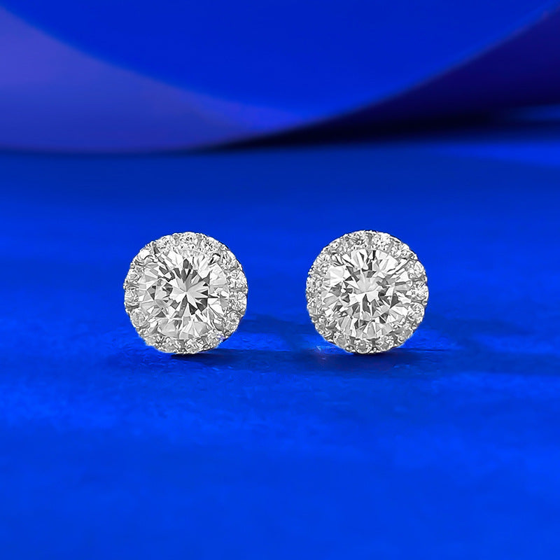 The Diana Round Pavé Stud Earrings