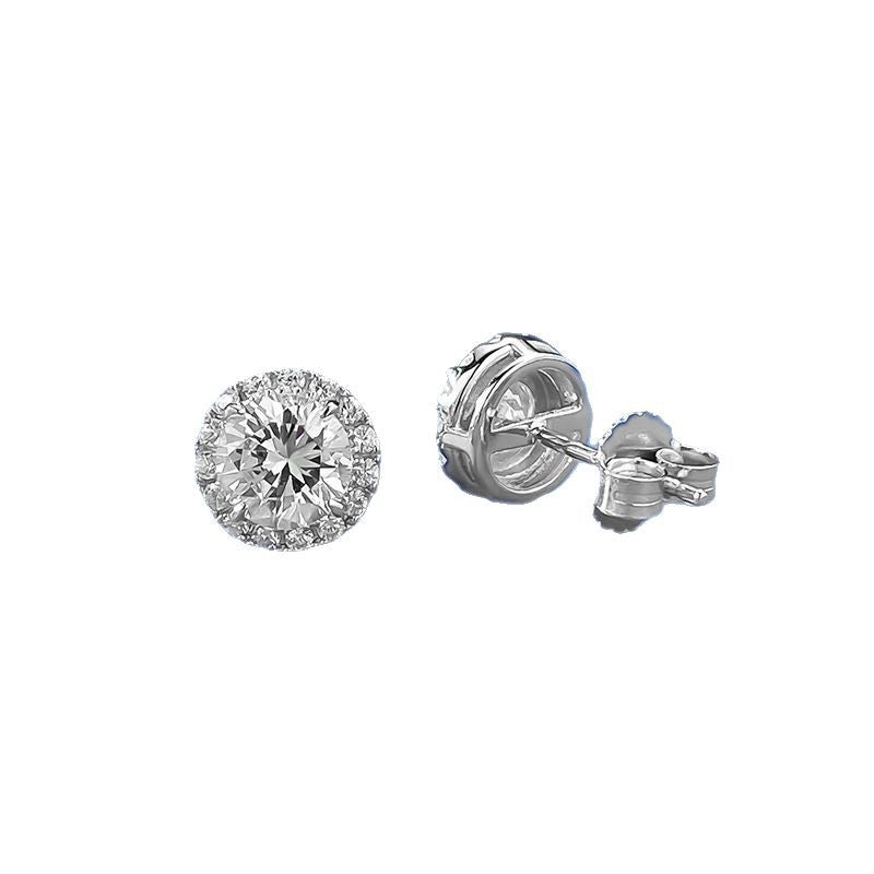 The Diana Round Pavé Stud Earrings