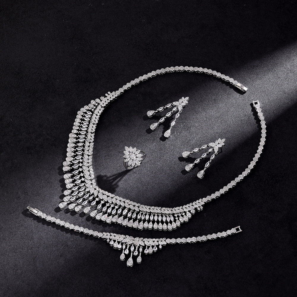 The Alexandra Double-Row Crystal Jewelry Set