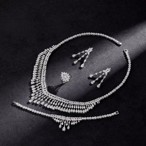 The Alexandra Double-Row Crystal Jewelry Set