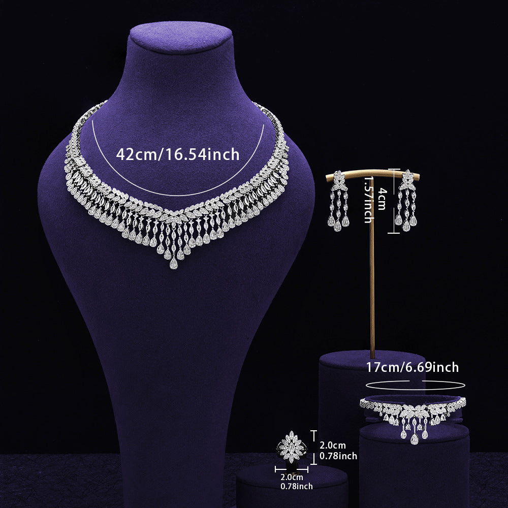 The Alexandra Double-Row Crystal Jewelry Set