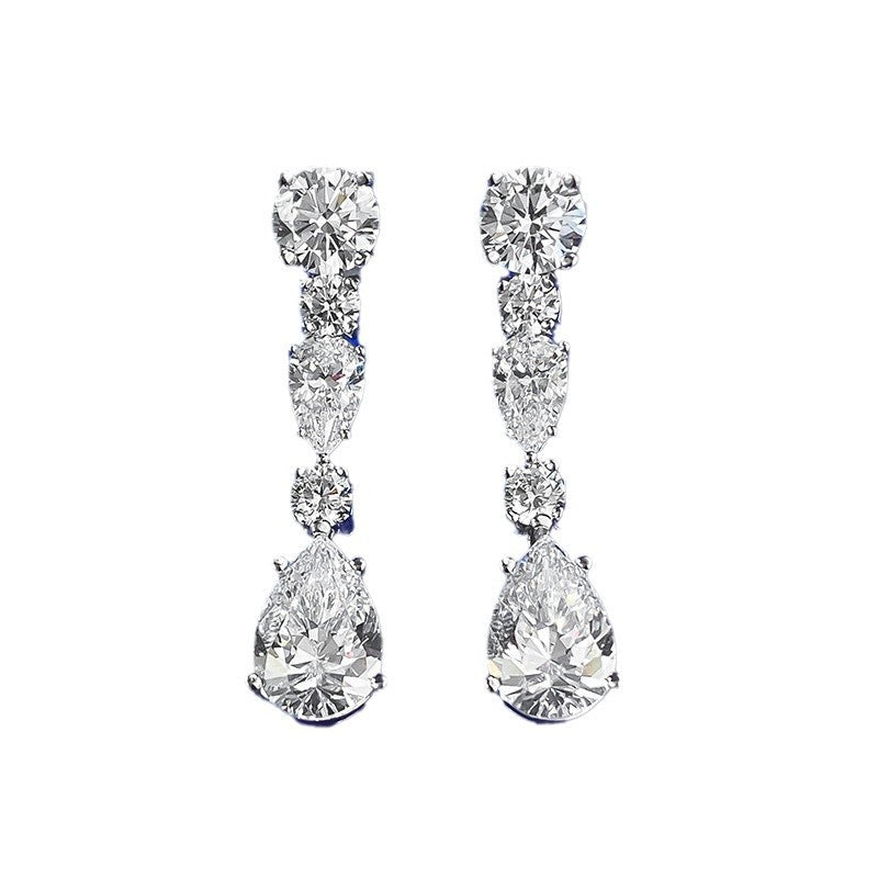 The Estelle Long Pear Drop Evening Earrings