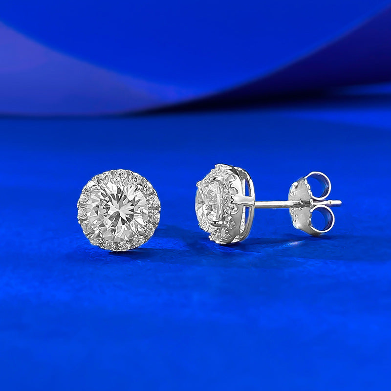 The Diana Round Pavé Stud Earrings