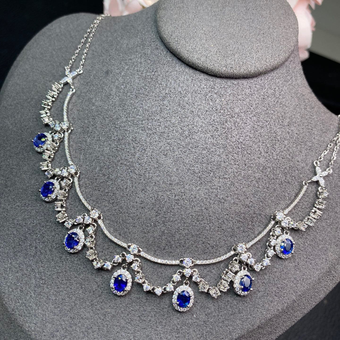 The Royale Natural Blue Sapphire Pendant Necklace