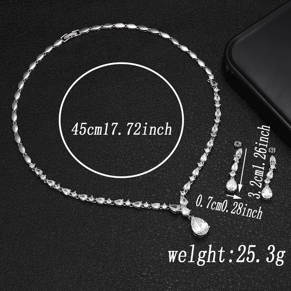 The Elodie Pear-Drop Necklace & Earrings Set