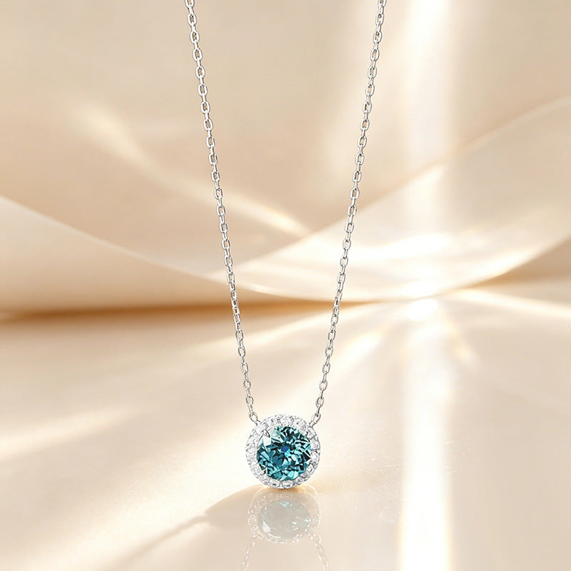 The Celine Paraiba Blue Solitaire Necklace
