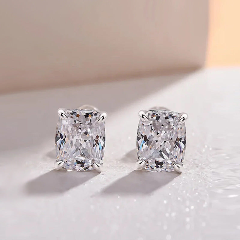 The Odette Cushion-Cut Crystal Stud Earrings