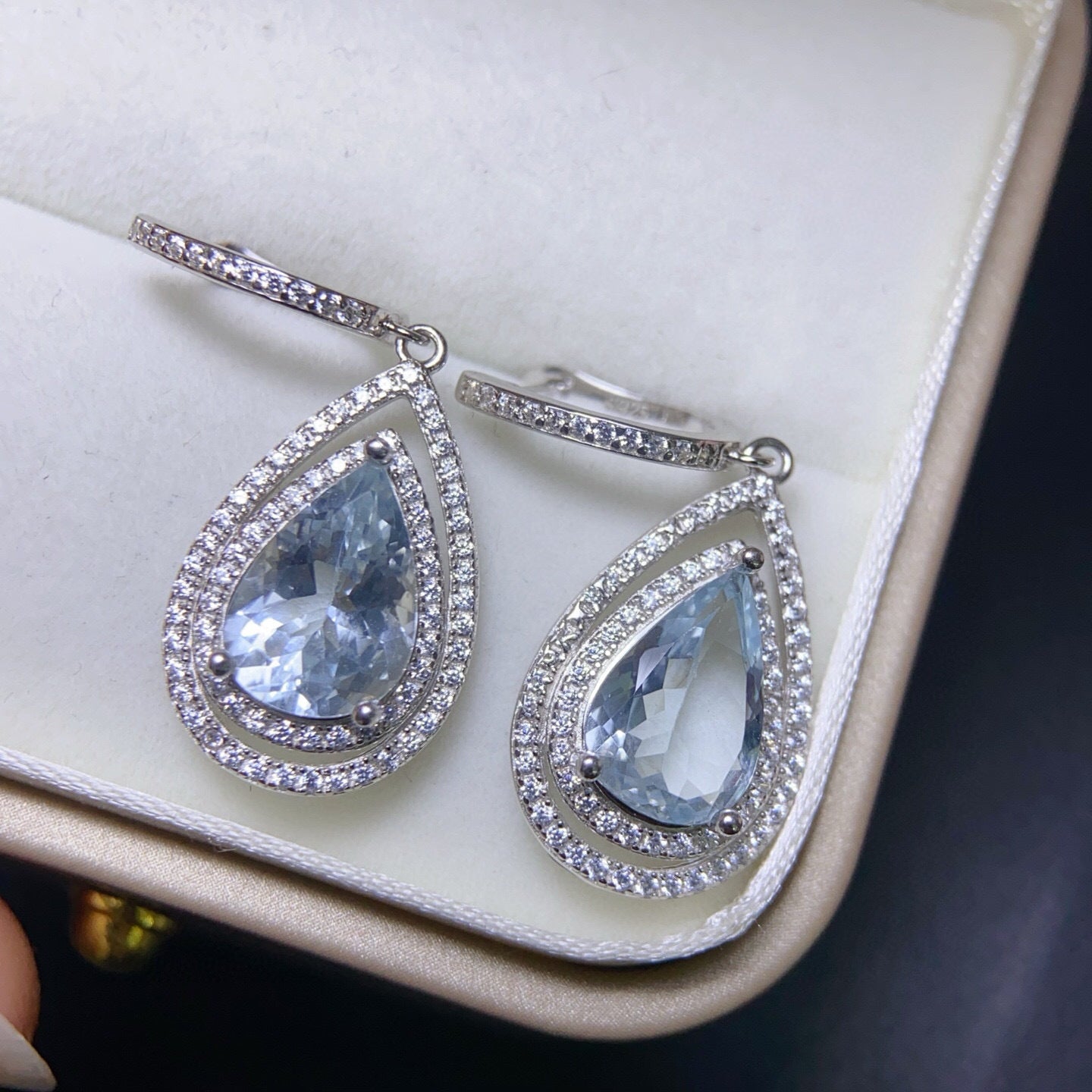 The Delphine Natural Aquamarine Drop Earrings