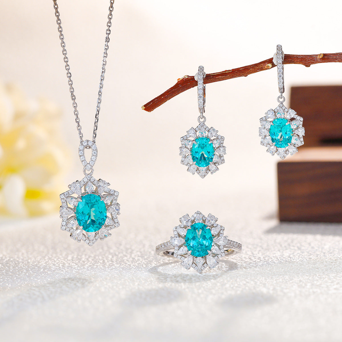The Capri Paraiba Blue Jewelry Suite
