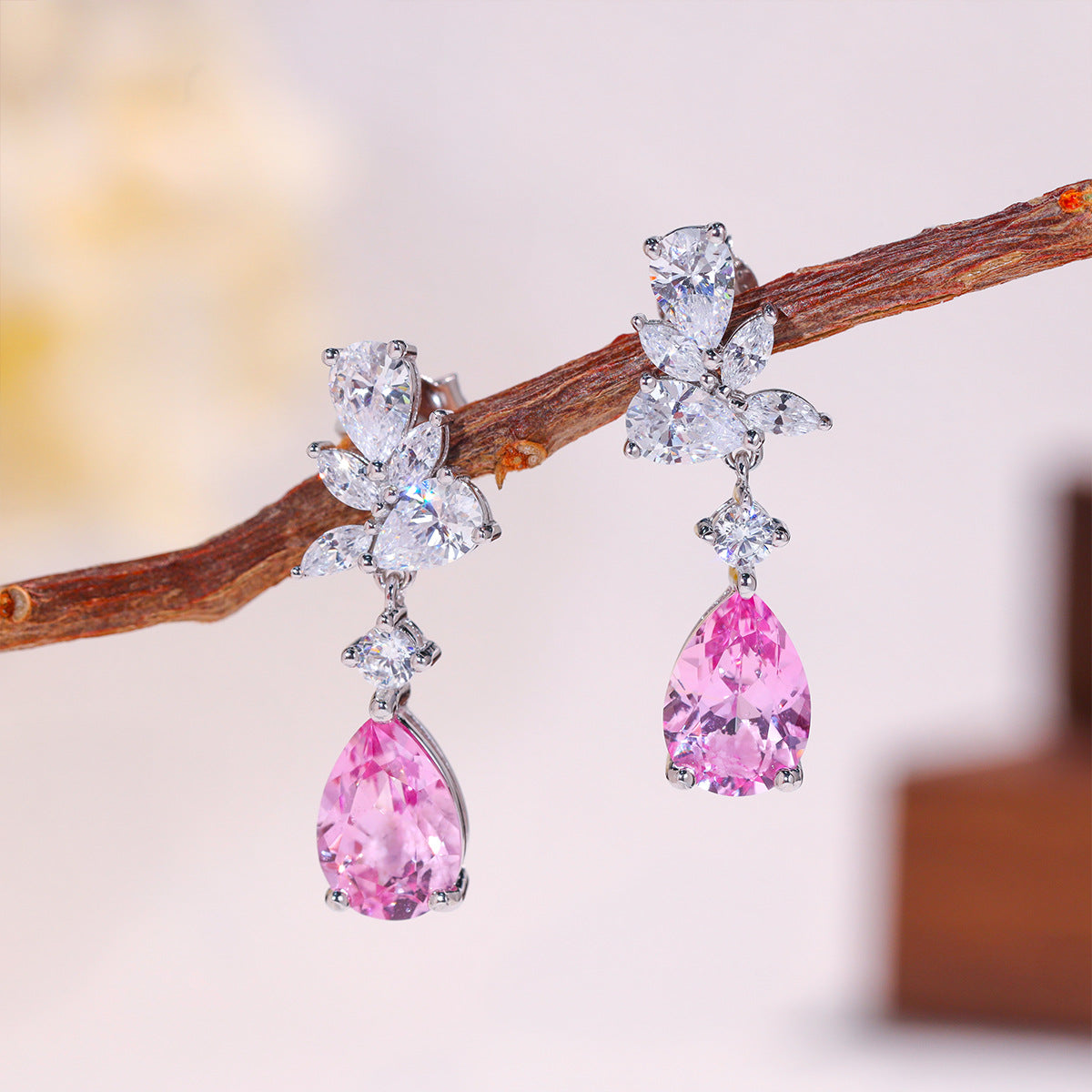 The Marielle Morganite Pear Drop Earrings