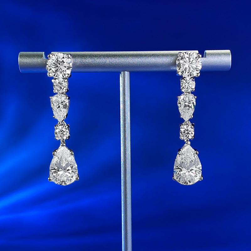The Estelle Long Pear Drop Evening Earrings