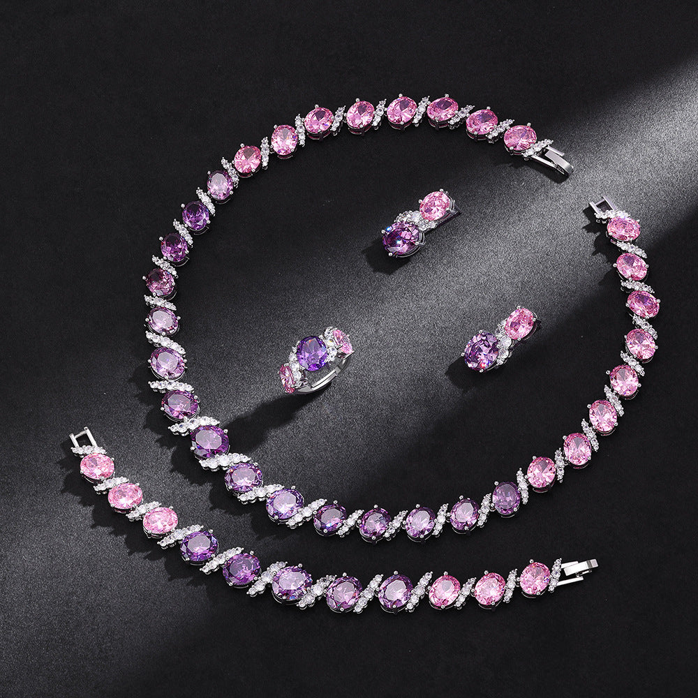 The Rosalie Pink Marquise Jewelry Set