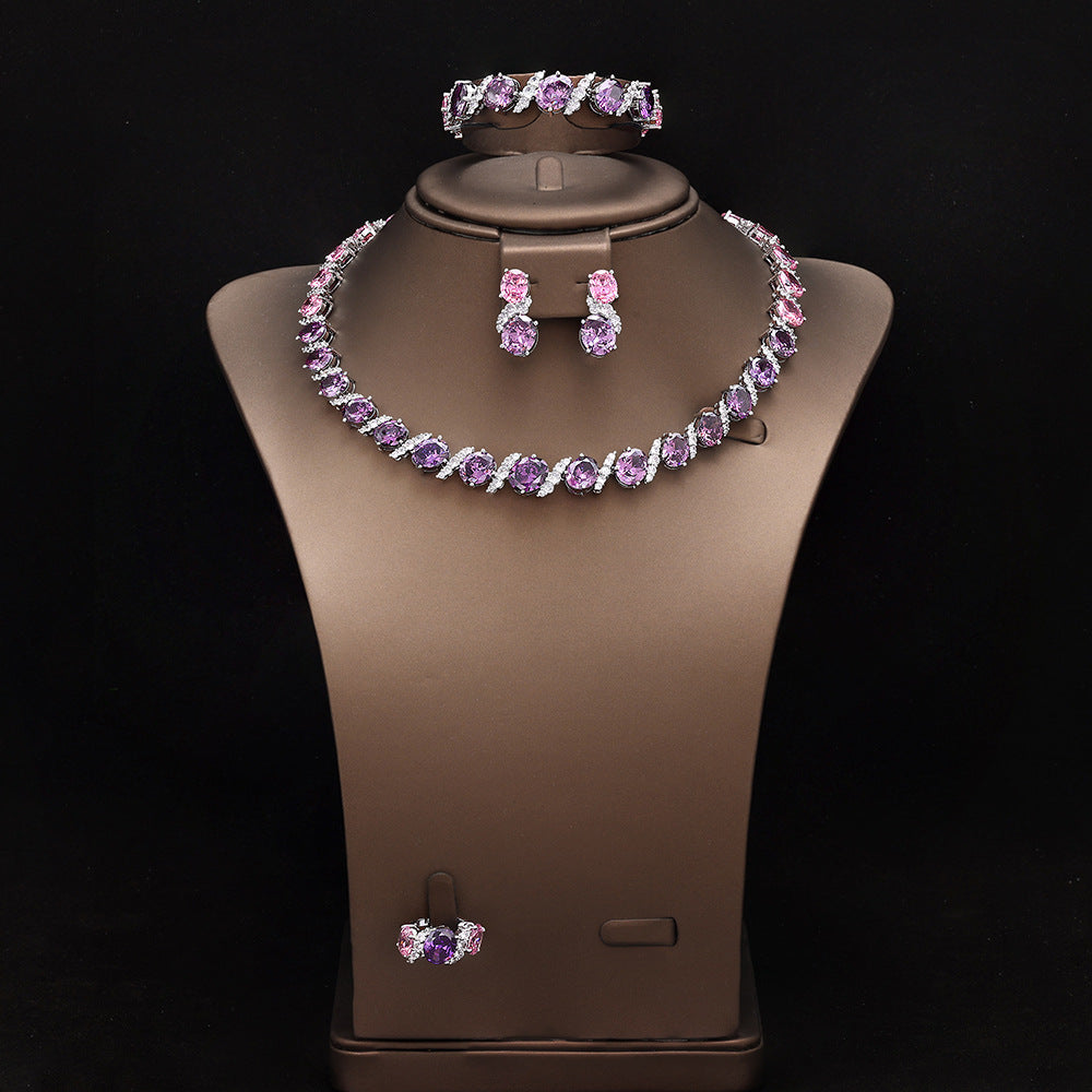 The Rosalie Pink Marquise Jewelry Set
