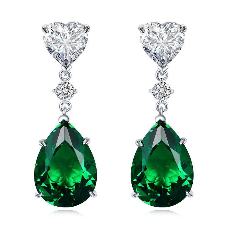 The Celeste Green Pear Drop Earrings