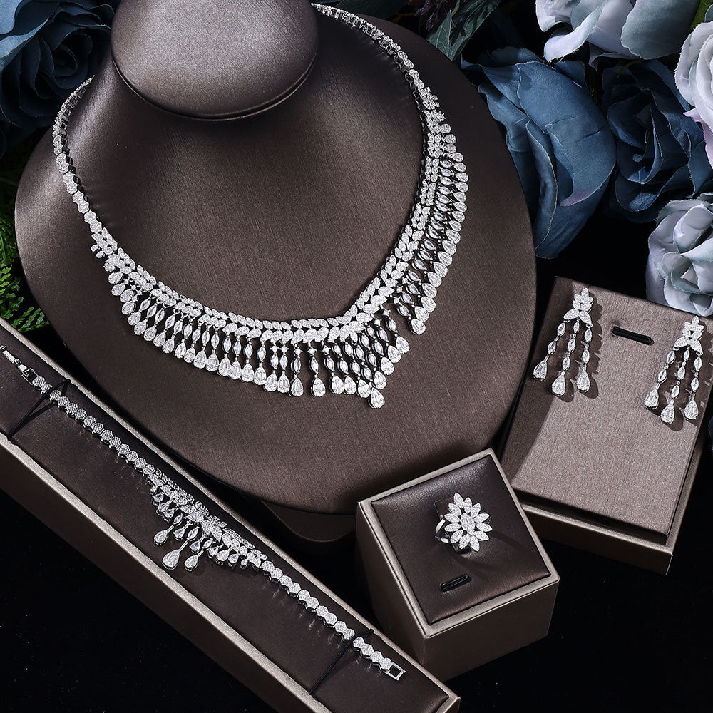 The Alexandra Double-Row Crystal Jewelry Set