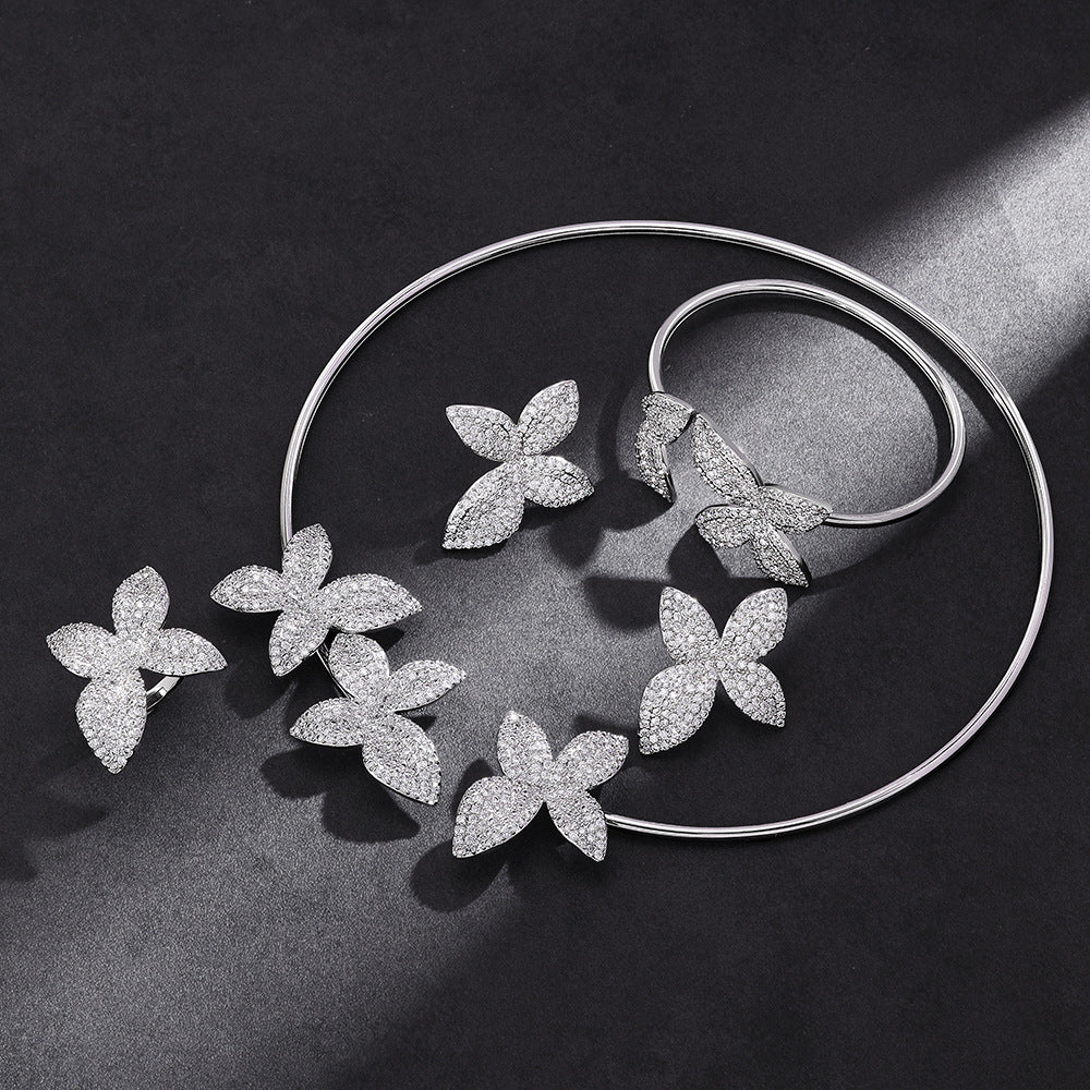 The Fleur Crystal Flower Jewelry Set