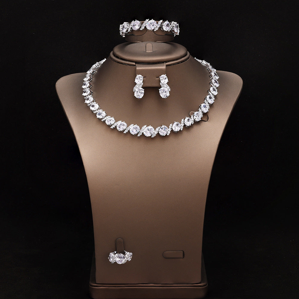 The Odette Oval Crystal Jewelry Set