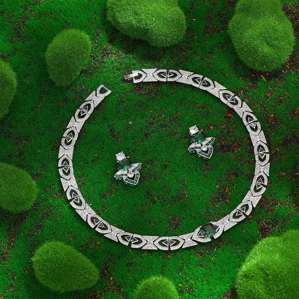 The Esmeralda Geometric Crystal Jewelry Set