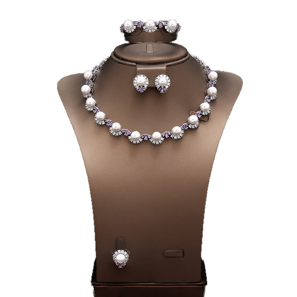 The Colette Pearl Flower Jewelry Set
