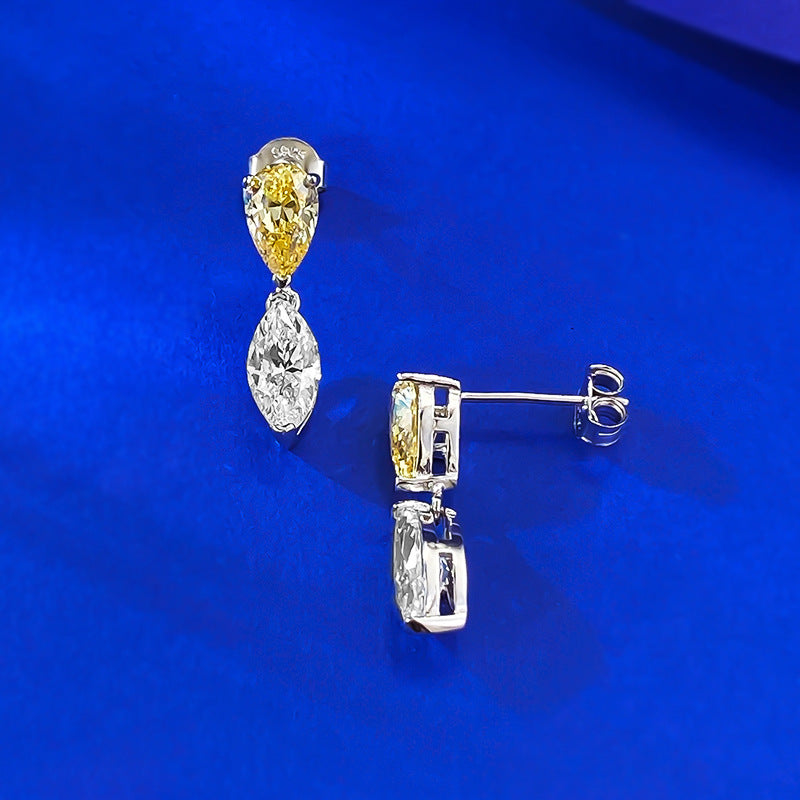 The Soleil Two-Tone Marquise Drop Earrings