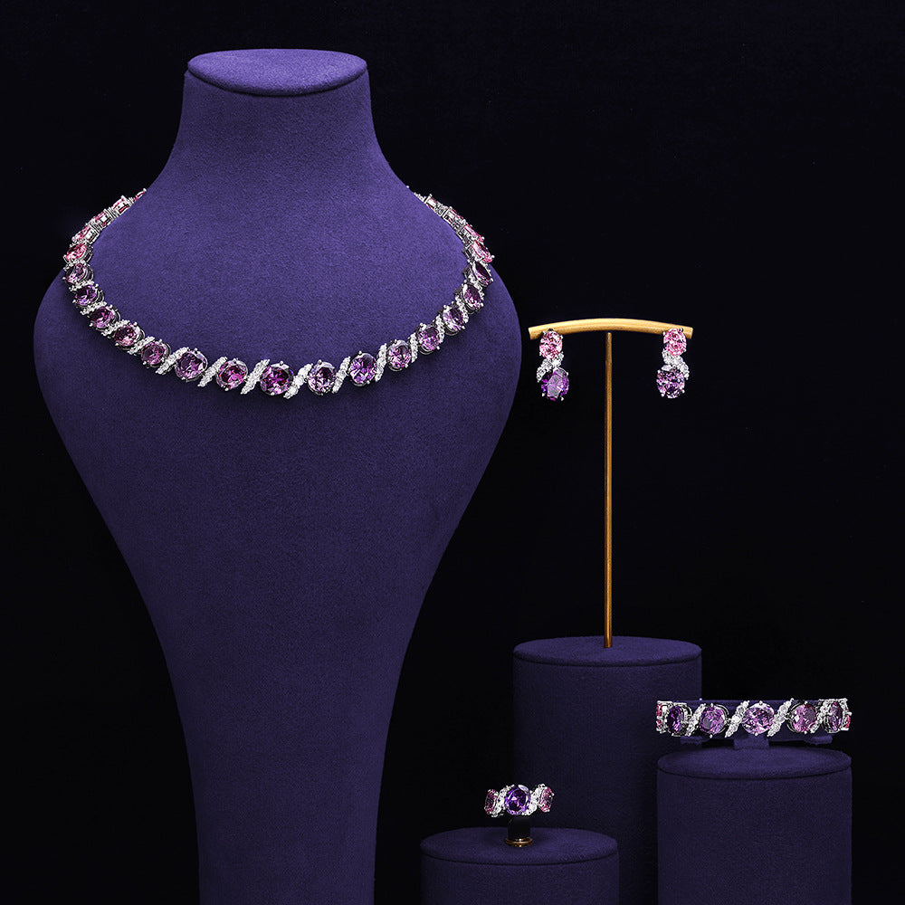 The Rosalie Pink Marquise Jewelry Set