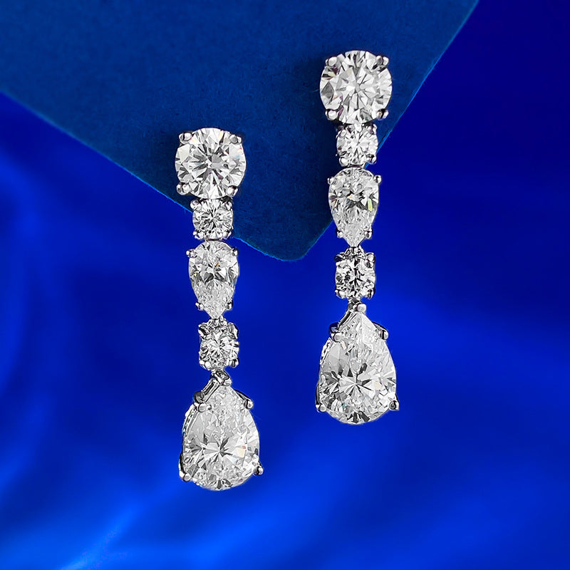 The Estelle Long Pear Drop Evening Earrings