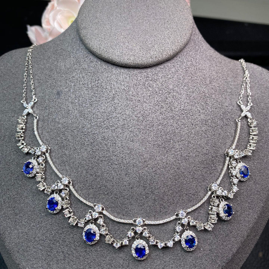 The Royale Natural Blue Sapphire Pendant Necklace