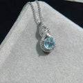 The Serena Natural Aquamarine Cushion Pendant