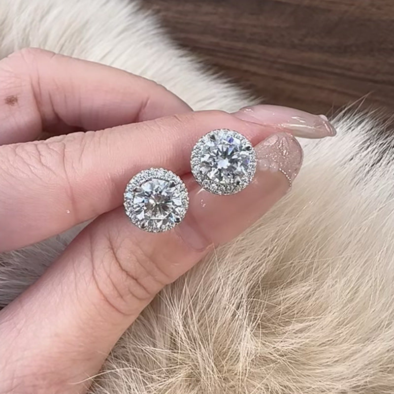 The Diana Round Pavé Stud Earrings