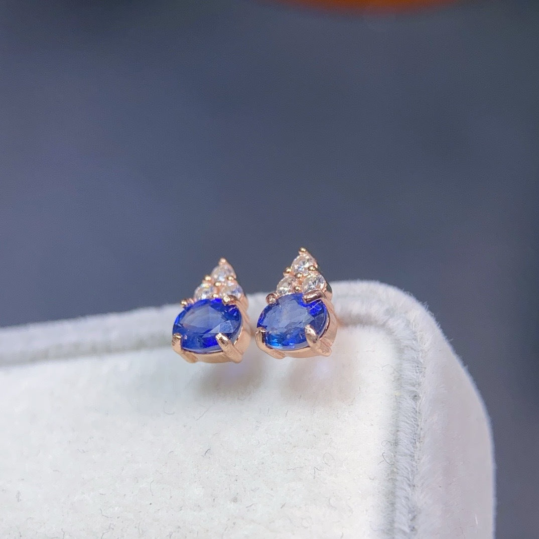 The Isla Natural Sapphire Oval Stud Earrings