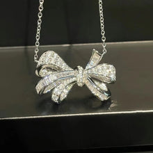 Load image into Gallery viewer, 满钻锆石蝴蝶结吊坠水滴简约气质百搭项链女锁骨链新款颈链精致