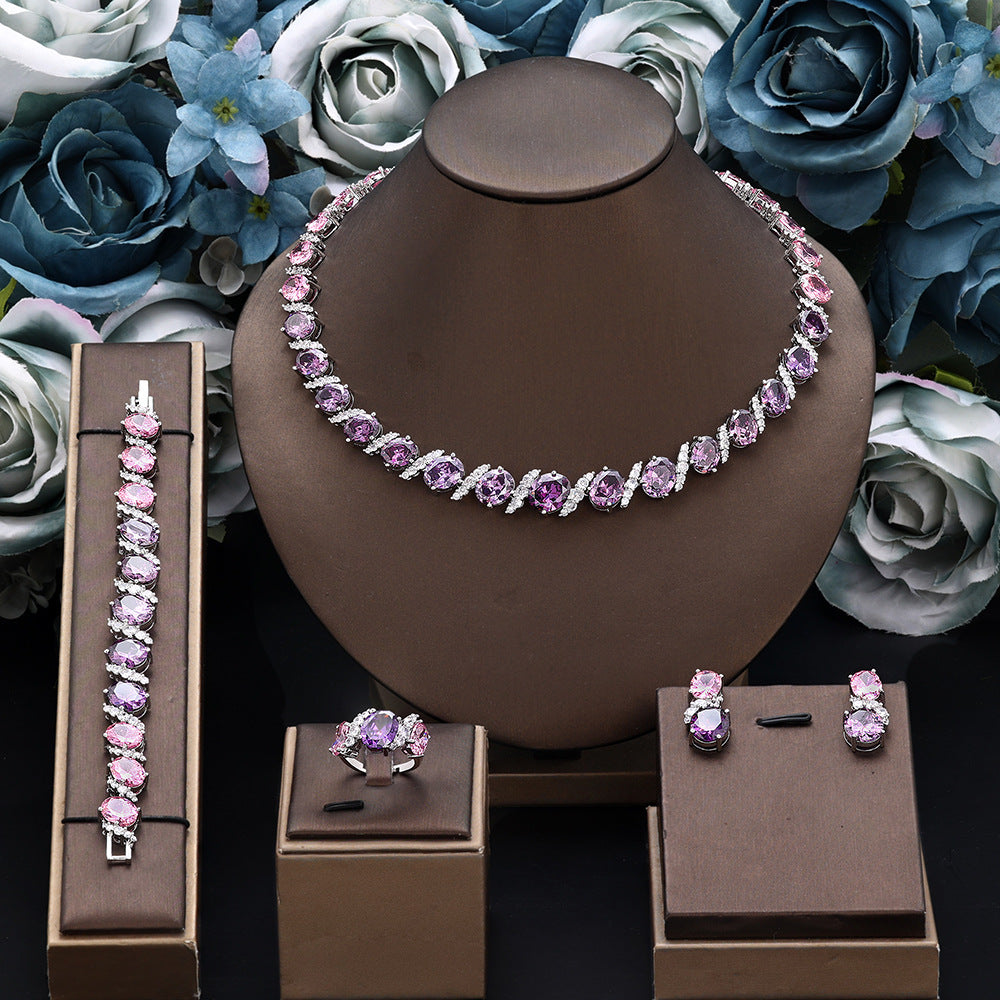 The Rosalie Pink Marquise Jewelry Set