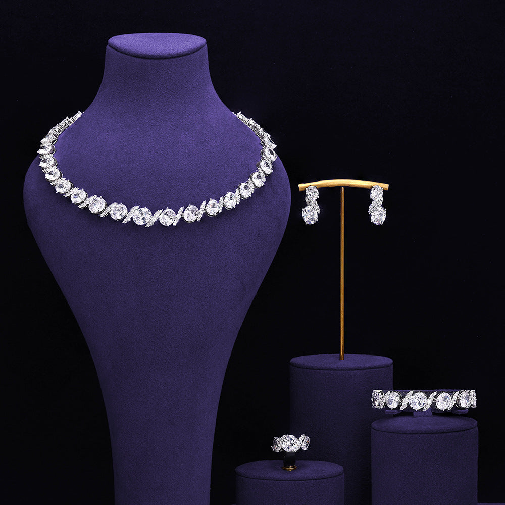 The Odette Oval Crystal Jewelry Set