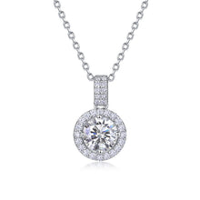 Load image into Gallery viewer, 跨境专供一克拉培育钻气质项链女S925银满钻轻奢锁骨链送女友礼物