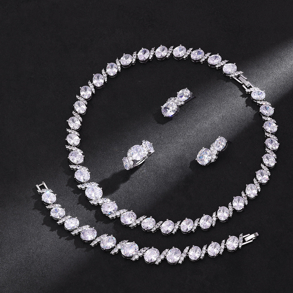 The Odette Oval Crystal Jewelry Set