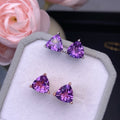 The Violette Natural Amethyst Round Stud Earrings