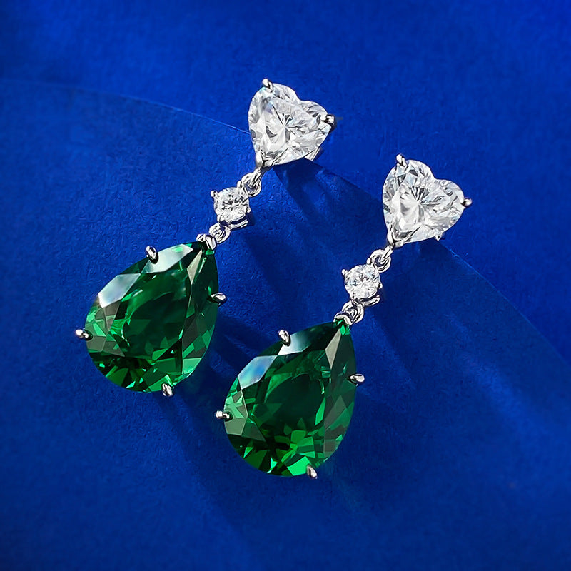The Celeste Green Pear Drop Earrings