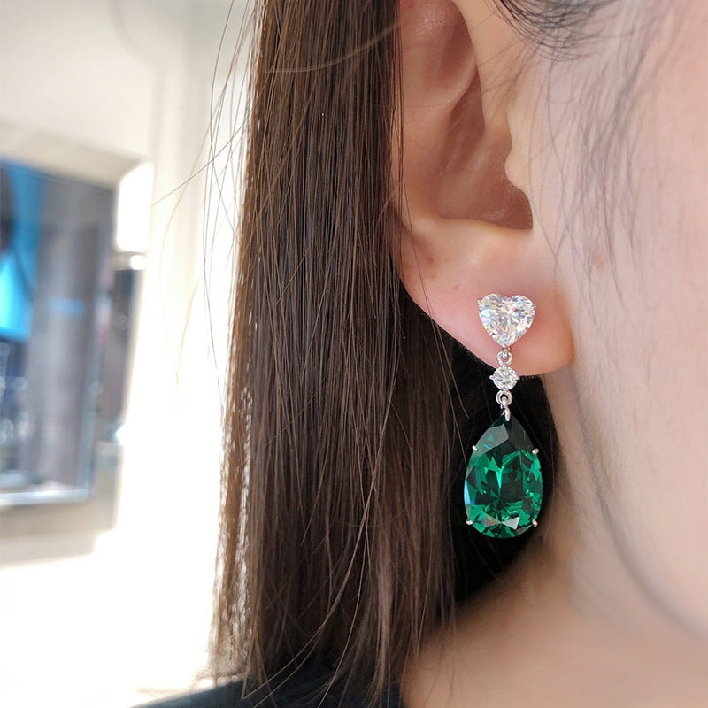 The Celeste Green Pear Drop Earrings