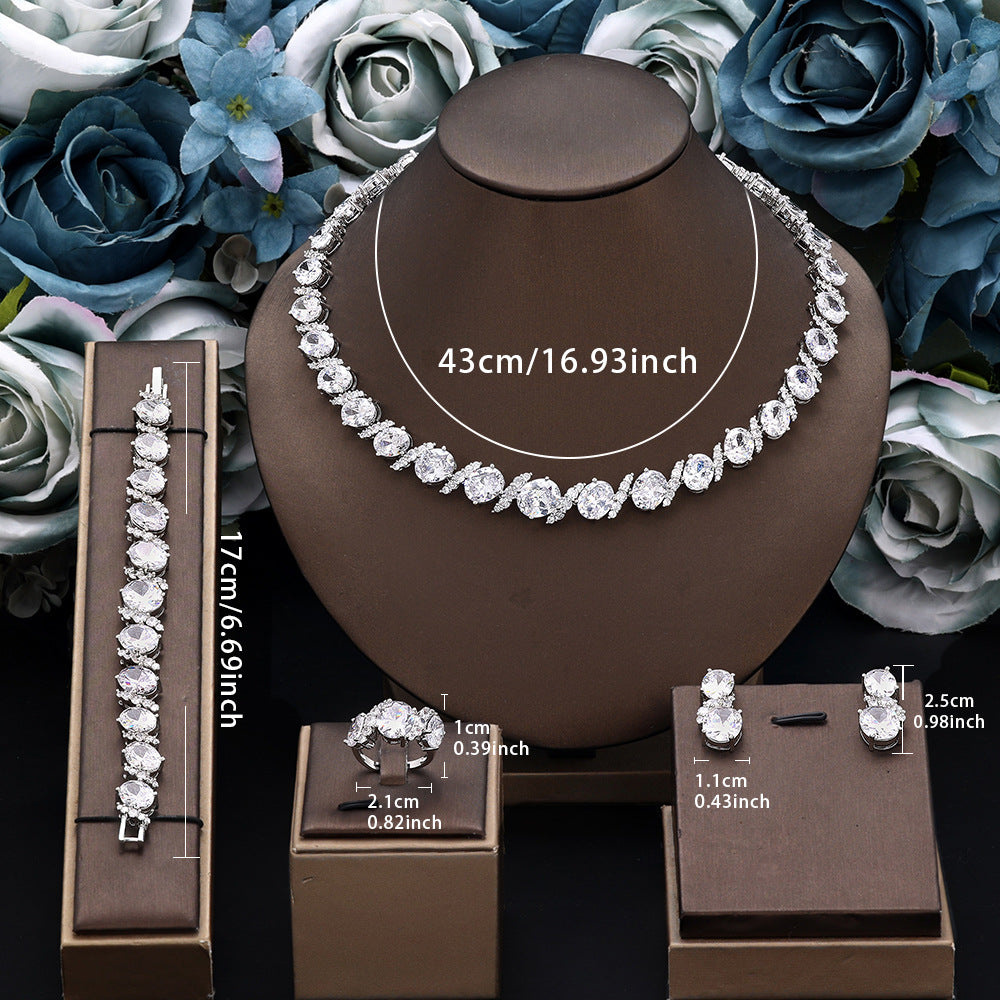 The Odette Oval Crystal Jewelry Set