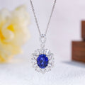 The Isadora Blue Sapphire Halo Jewelry Suite