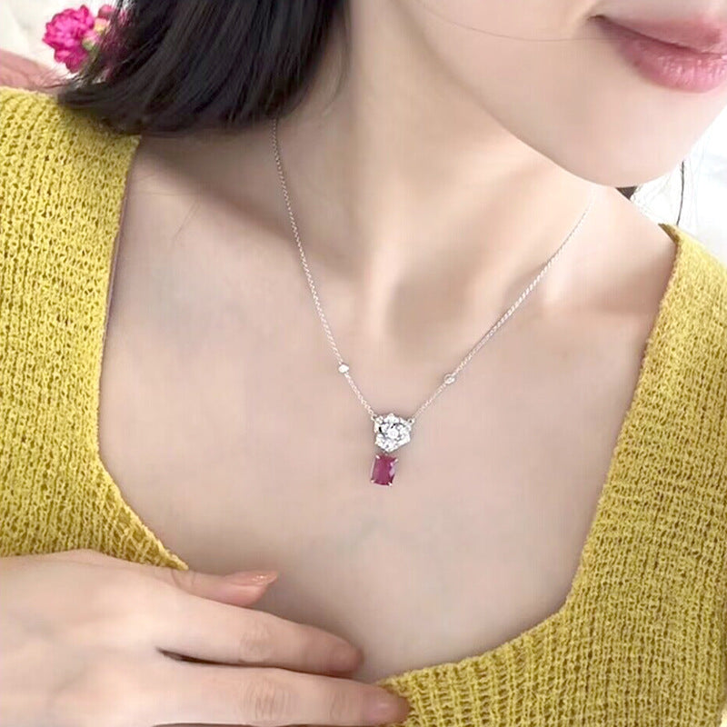The Camellia Blush Halo Pendant Necklace