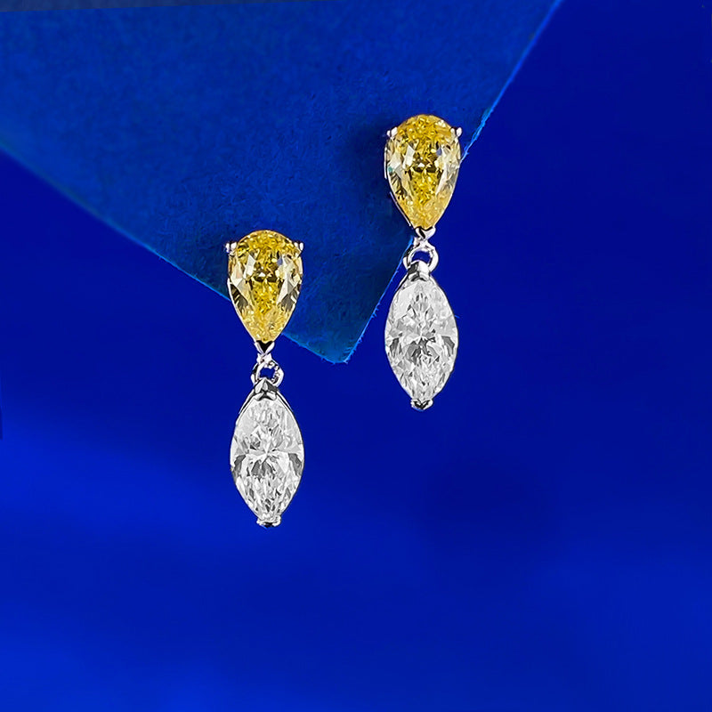 The Soleil Two-Tone Marquise Drop Earrings