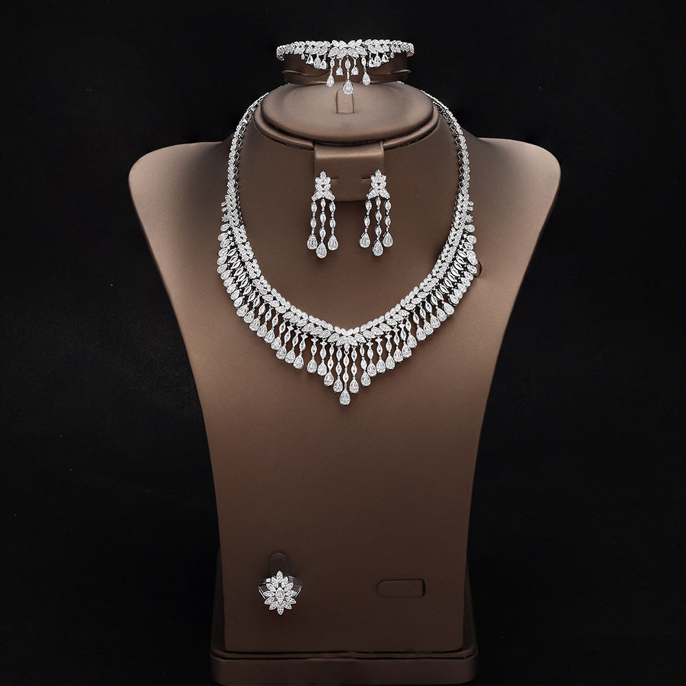 The Alexandra Double-Row Crystal Jewelry Set