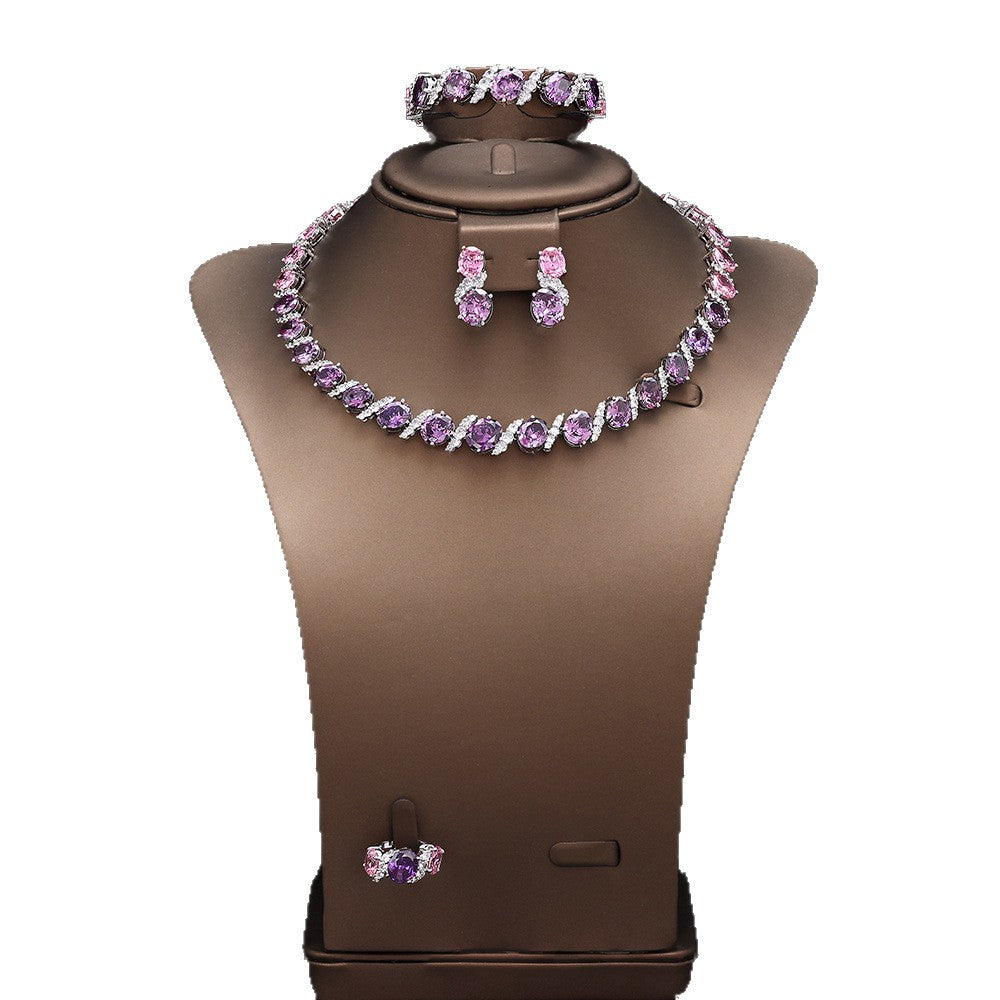 The Rosalie Pink Marquise Jewelry Set
