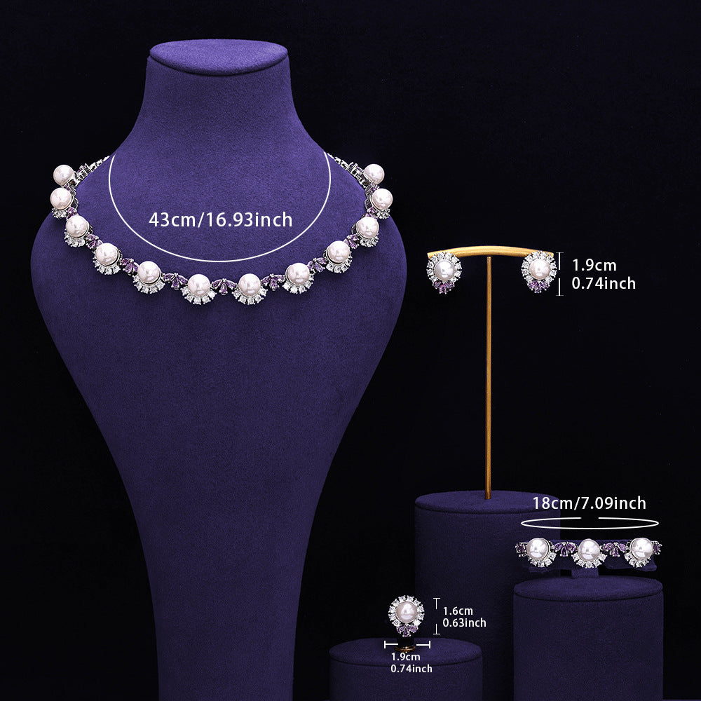 The Colette Pearl Flower Jewelry Set