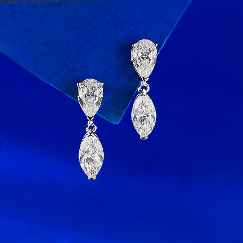 The Soleil Two-Tone Marquise Drop Earrings