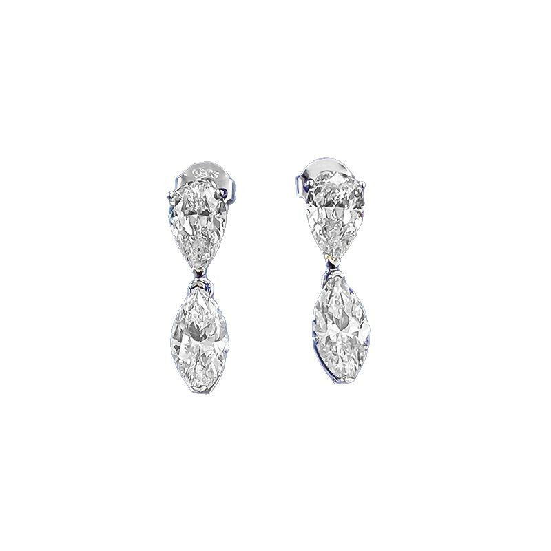 The Soleil Two-Tone Marquise Drop Earrings